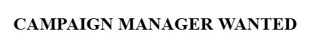 Campaign Manager – Jackson County Race
